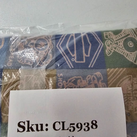 Harley Davidson Shirt Mens Medium Button Up Short Sleeve Engine Print Hawaiian - Picture 11 of 11